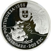 Portugal 200 Esc Discovery of Natal 1998 KM# 710a REPUBLICA PORTUGUESA 1998 200 ESC coin obverse Portugal 200 Esc Discovery of Natal 1998 KM# 710a REPUBLICA PORTUGUESA 1998 200 ESC coin obverse
