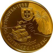 Portugal 200 Esc Discovery of Natal 1998 Proof KM# 710b REPUBLICA PORTUGUESA 1998 200 ESC coin obverse Portugal 200 Esc Discovery of Natal 1998 Proof KM# 710b REPUBLICA PORTUGUESA 1998 200 ESC coin obverse