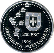 Portugal 200 Esc Discovery of Taiwan 1996 KM# 692a 200 ESC 1996 REPUBLICA PORTUGUESA coin obverse