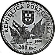 Portugal 200 Esc Duarte Pacheco Pereira 1999 KM# 719a REPUBLICA PORTUGUESA 1999 200 ESC coin obverse Portugal 200 Esc Duarte Pacheco Pereira 1999 KM# 719a REPUBLICA PORTUGUESA 1999 200 ESC coin obverse
