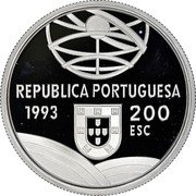 Portugal 200 Esc Espringarda 1993 KM# 666a REPUBLICA PORTUGUESA 1993 200 ESC coin obverse Portugal 200 Esc Espringarda 1993 KM# 666a REPUBLICA PORTUGUESA 1993 200 ESC coin obverse