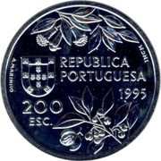 Portugal 200 Esc Maluku Islands 1995 KM# 682a REPUBLICA PORTUGUESA 1995 200 ESC. A.MARINHO INCM coin obverse