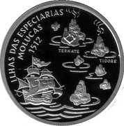 Portugal 200 Esc Maluku Islands 1995 Proof KM# 682c ILHAS DAS ESPECIARIAS MOLUCAS 1512 TERNATE TIDORE coin reverse Portugal 200 Esc Maluku Islands 1995 Proof KM# 682c ILHAS DAS ESPECIARIAS MOLUCAS 1512 TERNATE TIDORE coin reverse