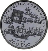 Portugal 200 Esc Military Commander Pedro Alvares Cabral 1999 KM# 717a REPUBLICA PORTUGUESA 1999 200 ESC INCM S.MACHADO coin obverse Portugal 200 Esc Military Commander Pedro Alvares Cabral 1999 KM# 717a REPUBLICA PORTUGUESA 1999 200 ESC INCM S.MACHADO coin obverse