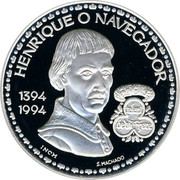 Portugal 200 Esc Prince Henry the Navigator 1994 KM# 670a HENRIQUE O NAVEGADOR 1394 1994 TALANT DE BIE FERE INCM S.MACHADO coin reverse Portugal 200 Esc Prince Henry the Navigator 1994 KM# 670a HENRIQUE O NAVEGADOR 1394 1994 TALANT DE BIE FERE INCM S.MACHADO coin reverse
