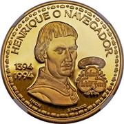 Portugal 200 Esc Prince Henry the Navigator 1994 Proof KM# 670b HENRIQUE O NAVEGADOR 1394 1994 TALANT DE BIE FERE INCM S.MACHADO coin reverse Portugal 200 Esc Prince Henry the Navigator 1994 Proof KM# 670b HENRIQUE O NAVEGADOR 1394 1994 TALANT DE BIE FERE INCM S.MACHADO coin reverse