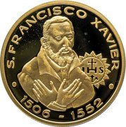 Portugal 200 Esc St. Francisco Xavier 1997 Proof KM# 697b S. FRANCISCO XAVIER 1506 – 1552 coin reverse Portugal 200 Esc St. Francisco Xavier 1997 Proof KM# 697b S. FRANCISCO XAVIER 1506 – 1552 coin reverse