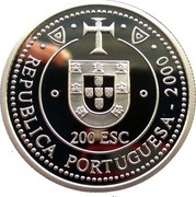 Portugal 200 Esc Terra Dos Corte-Reais 2000 KM# 729a 200 ESC REPUBLICA PORTUGUESA 2000 coin obverse Portugal 200 Esc Terra Dos Corte-Reais 2000 KM# 729a 200 ESC REPUBLICA PORTUGUESA 2000 coin obverse
