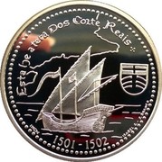 Portugal 200 Esc Terra Dos Corte-Reais 2000 KM# 729a ESTA HE A TERA DOS CORTE REAIS 1501-1502 coin reverse Portugal 200 Esc Terra Dos Corte-Reais 2000 KM# 729a ESTA HE A TERA DOS CORTE REAIS 1501-1502 coin reverse