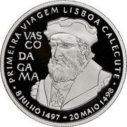 Portugal 200 Escudos 1998 Proof KM# 709c Republic PRIMEIRA VIAGEM LISBOA CALECUTE VASCO DA GAMA 8 JULHO 1497 20 MAIO 1498 coin reverse