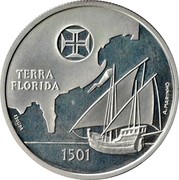 Portugal 200 Escudos Florida's Exploration 2000 KM# 730a TERRA FLORIDA 1501 INCM A. MARINHO coin reverse Portugal 200 Escudos Florida's Exploration 2000 KM# 730a TERRA FLORIDA 1501 INCM A. MARINHO coin reverse