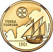 Portugal 200 Escudos Florida's Exploration 2000 Proof KM# 730b TERRA FLORIDA 1501 INCM A. MARINHO coin reverse Portugal 200 Escudos Florida's Exploration 2000 Proof KM# 730b TERRA FLORIDA 1501 INCM A. MARINHO coin reverse