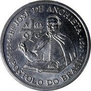 Portugal 200 Escudos Jose de Anchieta 1997 KM# 699 B. TO JOSÉ DE ANCHIETA 1534 1597 APOSTOLO DO BRASIL coin reverse Portugal 200 Escudos Jose de Anchieta 1997 KM# 699 B. TO JOSÉ DE ANCHIETA 1534 1597 APOSTOLO DO BRASIL coin reverse