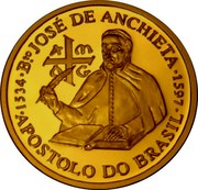 Portugal 200 Escudos Jose de Anchieta 1997 Proof KM# 699b B.TO JOSÉ DE ANCHIETA 1534 1597 APOSTOLO DO BRASIL coin reverse Portugal 200 Escudos Jose de Anchieta 1997 Proof KM# 699b B.TO JOSÉ DE ANCHIETA 1534 1597 APOSTOLO DO BRASIL coin reverse