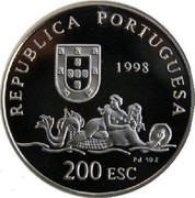 Portugal 200 Escudos Mozambique 1998 INCM Proof KM# 711c REPUBLICA PORTUGUESA 1998 200 ESC Pd 10 coin obverse