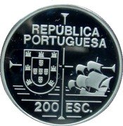 Portugal 200 Escudos 1992 Proof KM# 661d Republic REPÚBLICA PORTUGUESA 200 ESC coin obverse Portugal 200 Escudos 1992 Proof KM# 661d Republic REPÚBLICA PORTUGUESA 200 ESC coin obverse