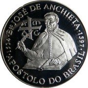 Portugal 200 Escudos 1997 Proof KM# 699c Republic JOSÉ DE ANCHIETA 1597 APOSTOLO DO BRASIL 1534 coin reverse