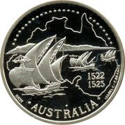 Portugal 200 Escudos 200 Escudos VI Portuguese Discoveries Series 1995 Proof KM# 684c AUSTRALIA 1522 1525 INCM ISABEL C F BRANCO coin reverse