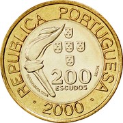 Portugal 200 Escudos Sidney Olympics 2000 INCM KM# 726 REPUBLICA PORTUGUESA 200 ESCUDOS NOGUEIRA DA SILVA INCM 2000 coin obverse Portugal 200 Escudos Sidney Olympics 2000 INCM KM# 726 REPUBLICA PORTUGUESA 200 ESCUDOS NOGUEIRA DA SILVA INCM 2000 coin obverse