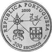 Portugal 200 Escudos Terra do Lavrador 2000 Proof KM# 728b REPUBLICA PORTUGUESA 2000 200 ESCUDOS INCM coin obverse Portugal 200 Escudos Terra do Lavrador 2000 Proof KM# 728b REPUBLICA PORTUGUESA 2000 200 ESCUDOS INCM coin obverse