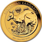 Australia 25 Dollars Australian Kangaroo 2021 P AUSTRALIAN KANGAROO 2021 1/4 OZ 9999 GOLD coin reverse Australia 25 Dollars Australian Kangaroo 2021 P AUSTRALIAN KANGAROO 2021 1/4 OZ 9999 GOLD coin reverse
