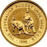 Australia 25 Dollars Australian Nugget 1998 In Sets only 1/4OZ. 9999 GOLD 1998 THE AUSTRALIAN NUGGET coin reverse Australia 25 Dollars Australian Nugget 1998 In Sets only 1/4OZ. 9999 GOLD 1998 THE AUSTRALIAN NUGGET coin reverse