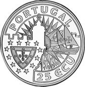 Portugal 25 ECU Albuquerque 1998 X# 62 PORTUGAL 25 ECU 1998 coin obverse Portugal 25 ECU Albuquerque 1998 X# 62 PORTUGAL 25 ECU 1998 coin obverse