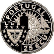 Portugal 25 ECU Bartholomeu Dias 1993 X# 29 PORTUGAL 25 ECU 1993 coin obverse Portugal 25 ECU Bartholomeu Dias 1993 X# 29 PORTUGAL 25 ECU 1993 coin obverse