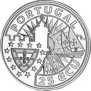 Portugal 25 ECU Cabral 1996 X# 53 PORTUGAL 25 ECU 1996 coin obverse Portugal 25 ECU Cabral 1996 X# 53 PORTUGAL 25 ECU 1996 coin obverse