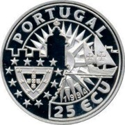 Portugal 25 ECU Europe and the New Worlds - King Manuel I. 1994 INCM Proof X# 34 PORTUGAL 25 ECU 1994 coin obverse Portugal 25 ECU Europe and the New Worlds - King Manuel I. 1994 INCM Proof X# 34 PORTUGAL 25 ECU 1994 coin obverse