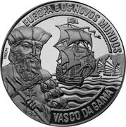 Portugal 25 ECU Europe and the New Worlds - Vasco da Gama 1995 INCM Proof X# 49 EUROPA E OS NOVOS MUNDOS VASCO DA GAMA coin reverse Portugal 25 ECU Europe and the New Worlds - Vasco da Gama 1995 INCM Proof X# 49 EUROPA E OS NOVOS MUNDOS VASCO DA GAMA coin reverse