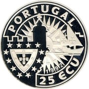 Portugal 25 ECU Joao II 1992 X# 25 PORTUGAL 25 ECU 1992 coin obverse Portugal 25 ECU Joao II 1992 X# 25 PORTUGAL 25 ECU 1992 coin obverse