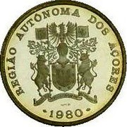 Portugal 25 Escudos Azores Regional Autonomy 1980 Proof KM# 43a REGIÃO AUTÓNOMA DOS AÇORES ANTES MORRER LIVRES QUE EM PAZ SUJEITOS INCM 81 1980 coin reverse Portugal 25 Escudos Azores Regional Autonomy 1980 Proof KM# 43a REGIÃO AUTÓNOMA DOS AÇORES ANTES MORRER LIVRES QUE EM PAZ SUJEITOS INCM 81 1980 coin reverse