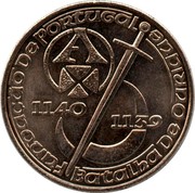 Portugal 250 Escudos 850th Anniversary of the Founding of Portugal 1989 KM# 650 FUNDAÇÃO DE PORTUGAL 1140 1139 BATALHA DE OURIQUE coin reverse Portugal 250 Escudos 850th Anniversary of the Founding of Portugal 1989 KM# 650 FUNDAÇÃO DE PORTUGAL 1140 1139 BATALHA DE OURIQUE coin reverse