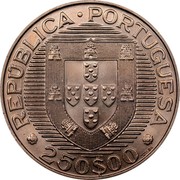 Portugal 250$00 FAO - World Fisheries Conference 1984 INCM KM# 626 250$00 REPÚBLICA PORTUGUESA coin obverse Portugal 250$00 FAO - World Fisheries Conference 1984 INCM KM# 626 250$00 REPÚBLICA PORTUGUESA coin obverse