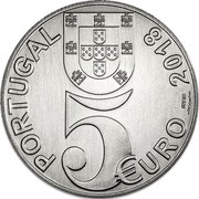 Portugal 5 Euro 100 Years of the Armistice 2018 INCM PORTUGAL 5 €URO INCM 2018 coin obverse Portugal 5 Euro 100 Years of the Armistice 2018 INCM PORTUGAL 5 €URO INCM 2018 coin obverse