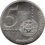 Portugal 5 Euro 150th Anniversary of the First Portuguese Stamp 2003 INCM KM# 749 5 EURO REPÚBLICA PORTUGUESA coin obverse Portugal 5 Euro 150th Anniversary of the First Portuguese Stamp 2003 INCM KM# 749 5 EURO REPÚBLICA PORTUGUESA coin obverse