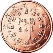 Portugal 5 Euro Cent 5 Euro Cent 2002 KM# 742 P O R T U G A L POR TV GA L VS INCM 2 0 0 2 coin obverse Portugal 5 Euro Cent 5 Euro Cent 2002 KM# 742 P O R T U G A L POR TV GA L VS INCM 2 0 0 2 coin obverse