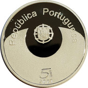 Portugal 5 Euro European Year of Equal Opportunities 2007 INCM Proof KM# 781a REPÚBLICA PORTUGUESA 5 EURO 2007 coin obverse