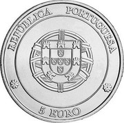 Portugal 5 Euro Historical center of Angra do Heroismo 2005 KM# 760 REPÚBLICA PORTUGUESA 5 EURO coin obverse Portugal 5 Euro Historical center of Angra do Heroismo 2005 KM# 760 REPÚBLICA PORTUGUESA 5 EURO coin obverse