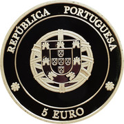 Portugal 5 Euro Historical center of Angra do Heroismo 2005 Proof KM# 760a REPÚBLICA PORTUGUESA 5 EURO coin obverse