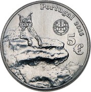 Portugal 5 Euro Iberian Lynx 2016 INCM PORTUGAL 2016 5 € coin obverse Portugal 5 Euro Iberian Lynx 2016 INCM PORTUGAL 2016 5 € coin obverse