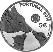 Portugal 5 Euro Iberian Wolf 2019 INCM Proof PORTUGAL 2019 5€ coin obverse