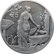 Cyprus 5 Euro Leda and the Swan 2020  Proof € 5 coin reverse