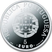 Portugal 5 Euro National Forest Reserve in Madeira Nature Park 2007 INCM Proof KM# 782a 2007 5 EURO INCM REPÚBLICA PORTUGUESA RICARDO VELOZA coin obverse