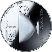 Portugal 5 Euro Queens of Europe - Catarina de Braganca 2016 INCM KM# 871 PORTUGAL - 2016 5 EURO FIVE O'CLOCK TEA J.V. INCM coin obverse Portugal 5 Euro Queens of Europe - Catarina de Braganca 2016 INCM KM# 871 PORTUGAL - 2016 5 EURO FIVE O'CLOCK TEA J.V. INCM coin obverse