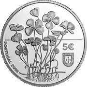 Portugal 5 Euro The Four Leaf Clover 2018 INCM Proof PORTUGAL 2018 5€ coin obverse