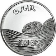 Portugal 5 Euro The Sea Drawn by a Child 2019 INCM Proof O MAR SALVA coin reverse