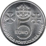 Portugal 5 Euro World Heritage - Convent of Christ 2004 INCM KM# 754 5 EURO REPÚBLICA PORTUGUESA 2004 coin obverse Portugal 5 Euro World Heritage - Convent of Christ 2004 INCM KM# 754 5 EURO REPÚBLICA PORTUGUESA 2004 coin obverse