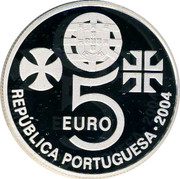 Portugal 5 Euro World Heritage - Convent of Christ 2004 INCM Proof KM# 754a 5 EURO REPÚBLICA PORTUGUESA 2004 coin obverse Portugal 5 Euro World Heritage - Convent of Christ 2004 INCM Proof KM# 754a 5 EURO REPÚBLICA PORTUGUESA 2004 coin obverse